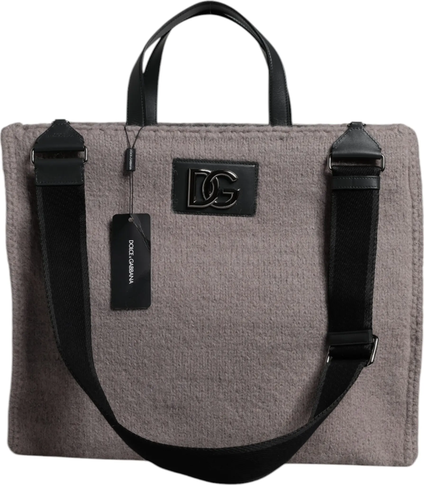 Dolce & Gabbana yeng sumkasi, kulrangli alpaka junidan, logotipli