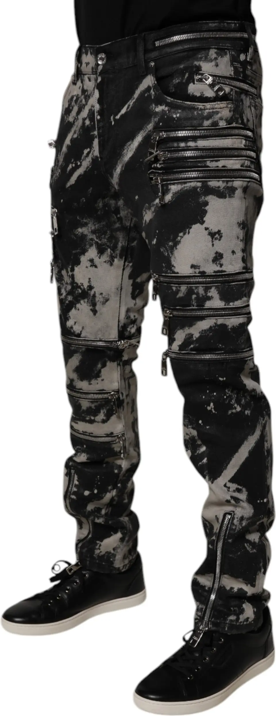 Denim Jeans Dolce & Gabbana Black Tie Dye Cotton Skinny Zip Jeans