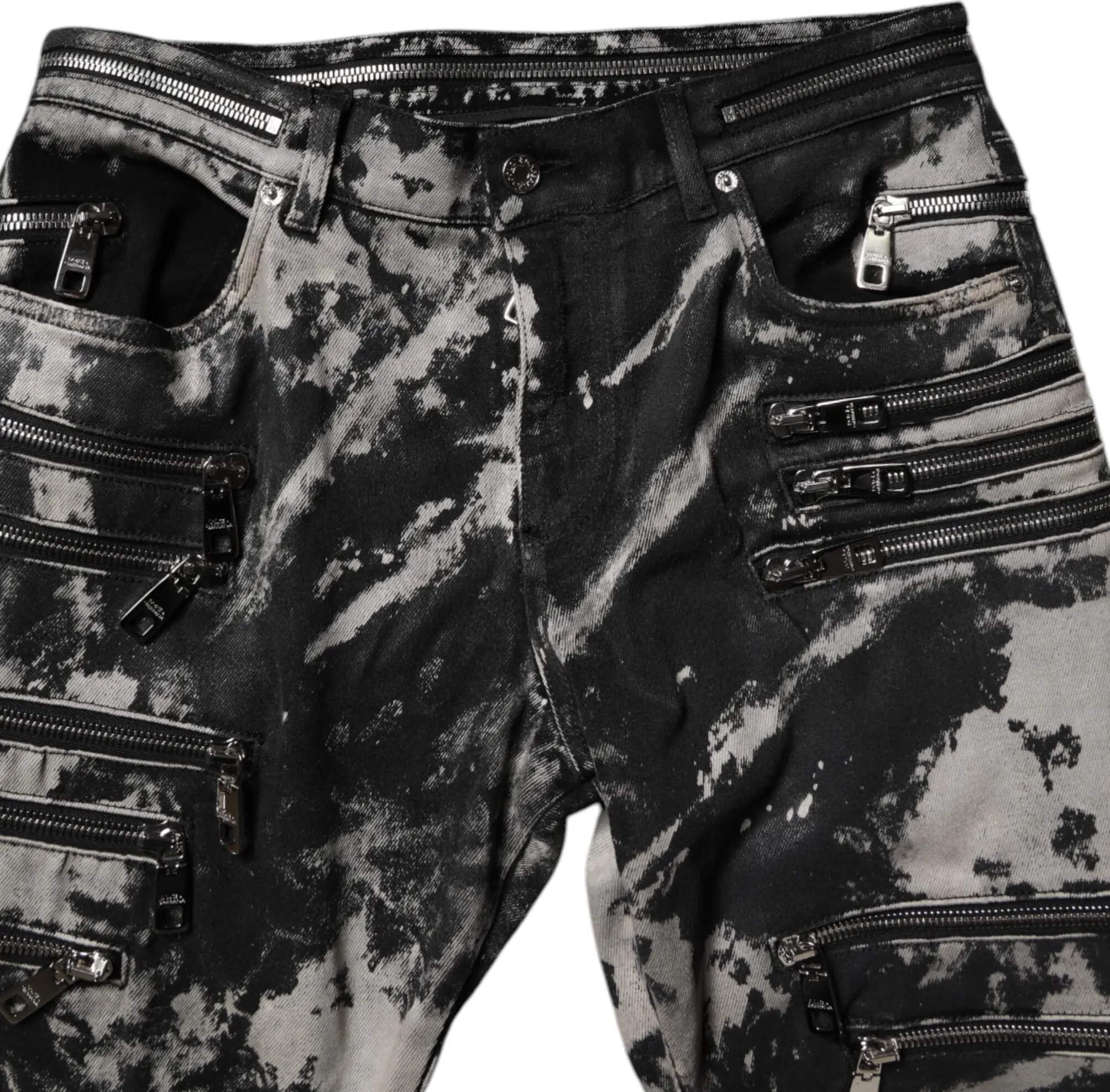 Denim Jeans Dolce & Gabbana Black Tie Dye Cotton Skinny Zip Jeans