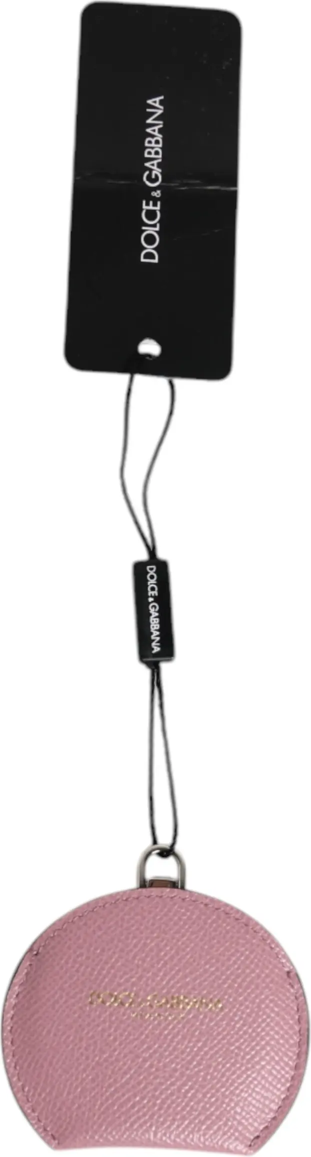 Holder Dolce & Gabbana Pushti Mol Dəri Davra Logotip Qo'l Ko'zgu