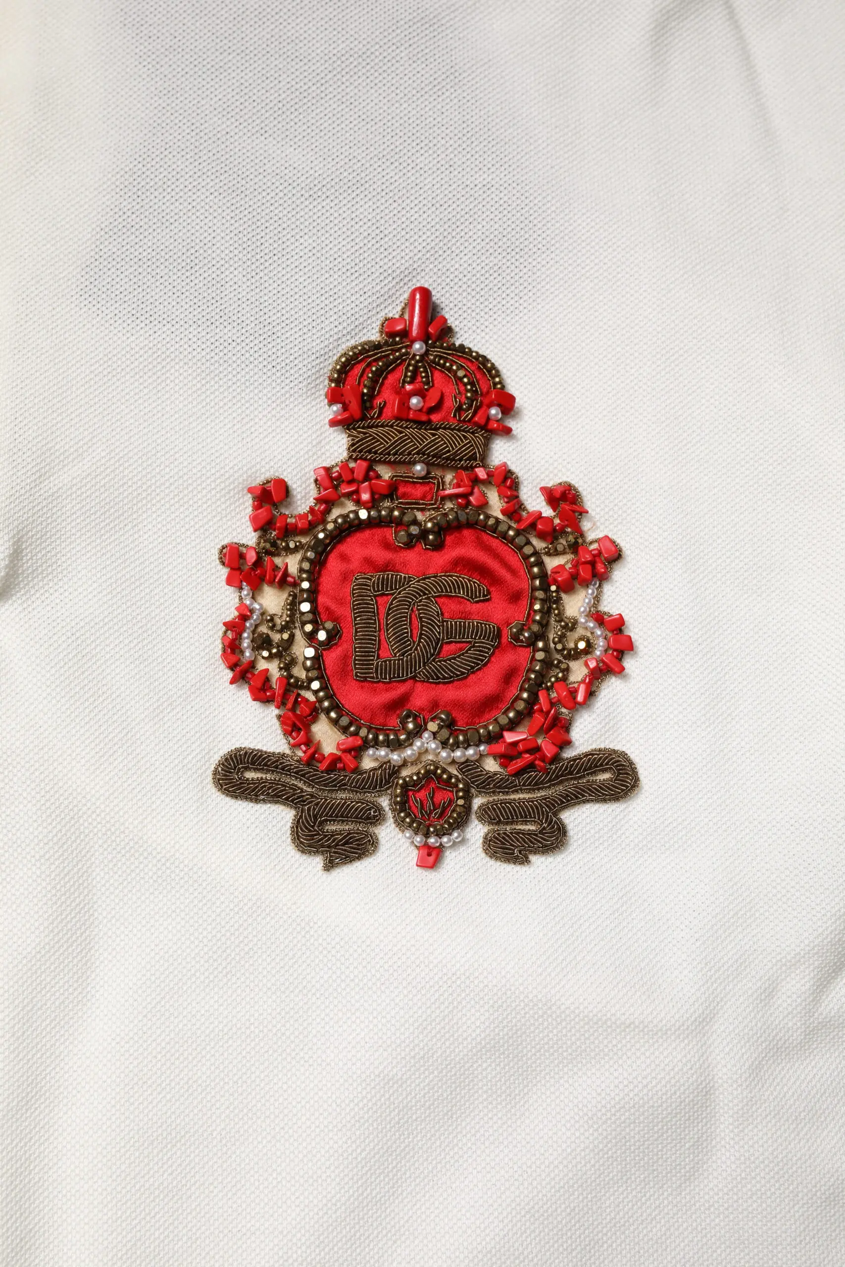 White Cotton Logo Collared Polo Men T-shirt Dolce & Gabbana