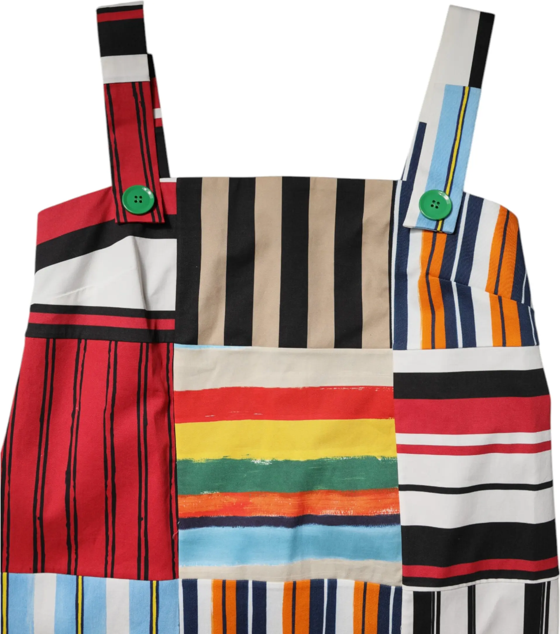 Dress Multicolor Cotton Stripe Sleeveless
