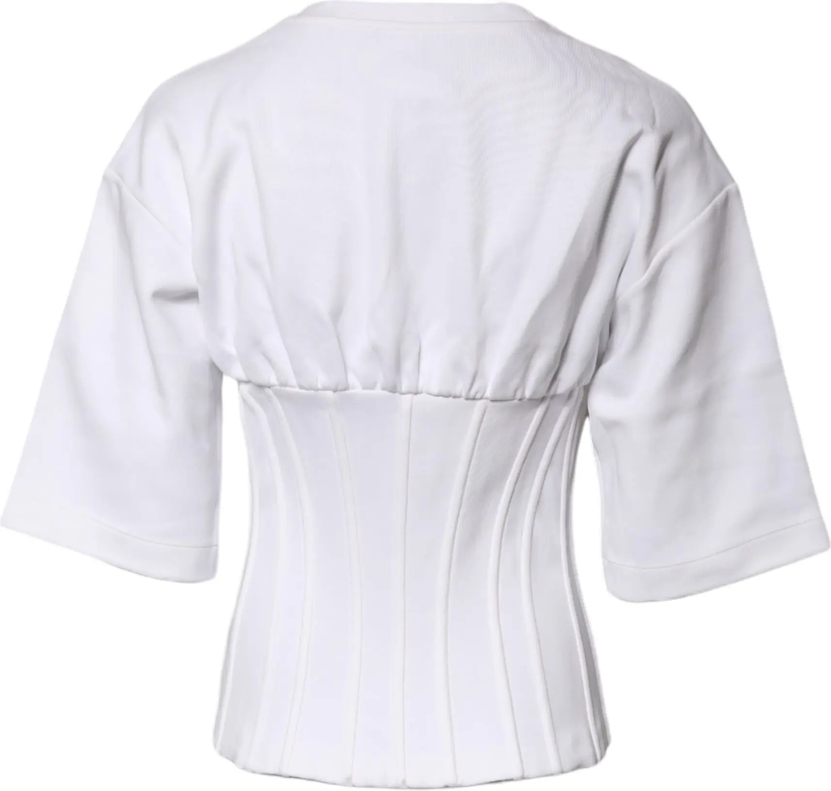 White Cotton Blend 3/4 Sleeves Blouse Top Dolce & Gabbana