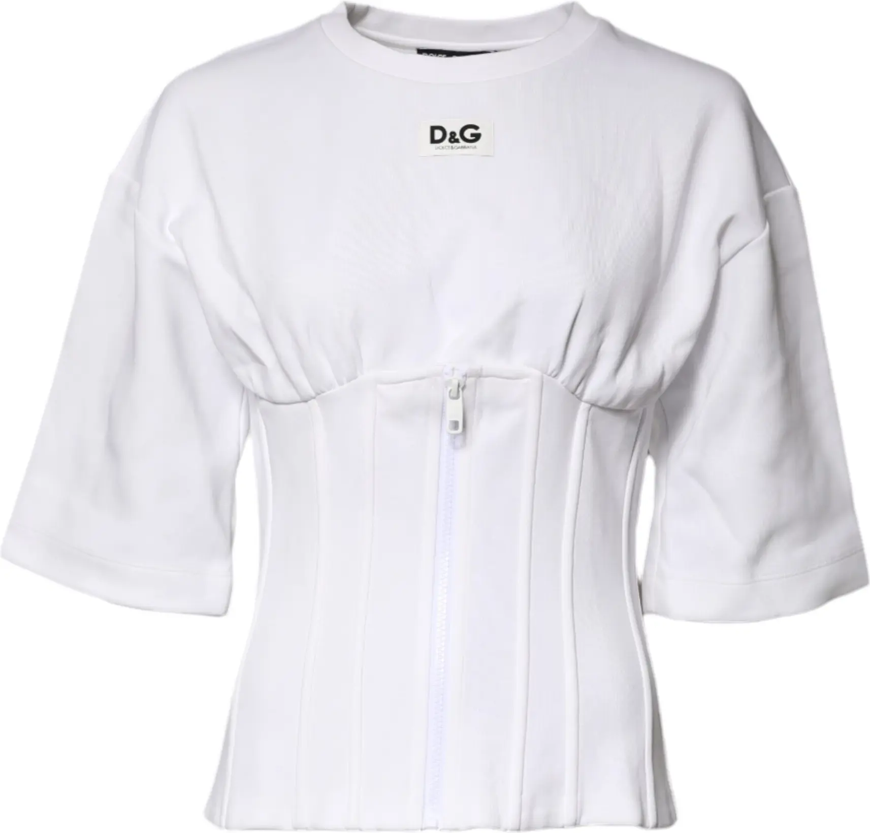 White Cotton Blend 3/4 Sleeves Blouse Top Dolce & Gabbana