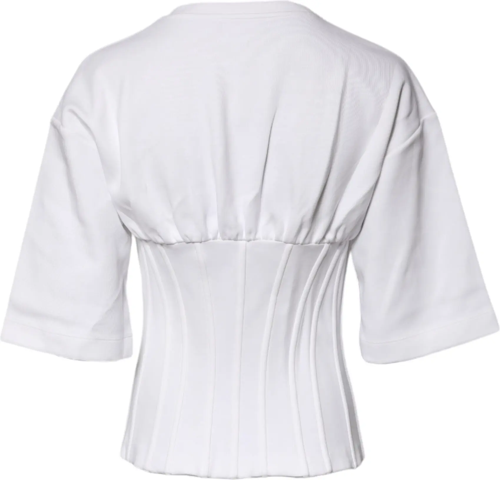 White Cotton Blend 3/4 Sleeves Blouse Top Dolce & Gabbana