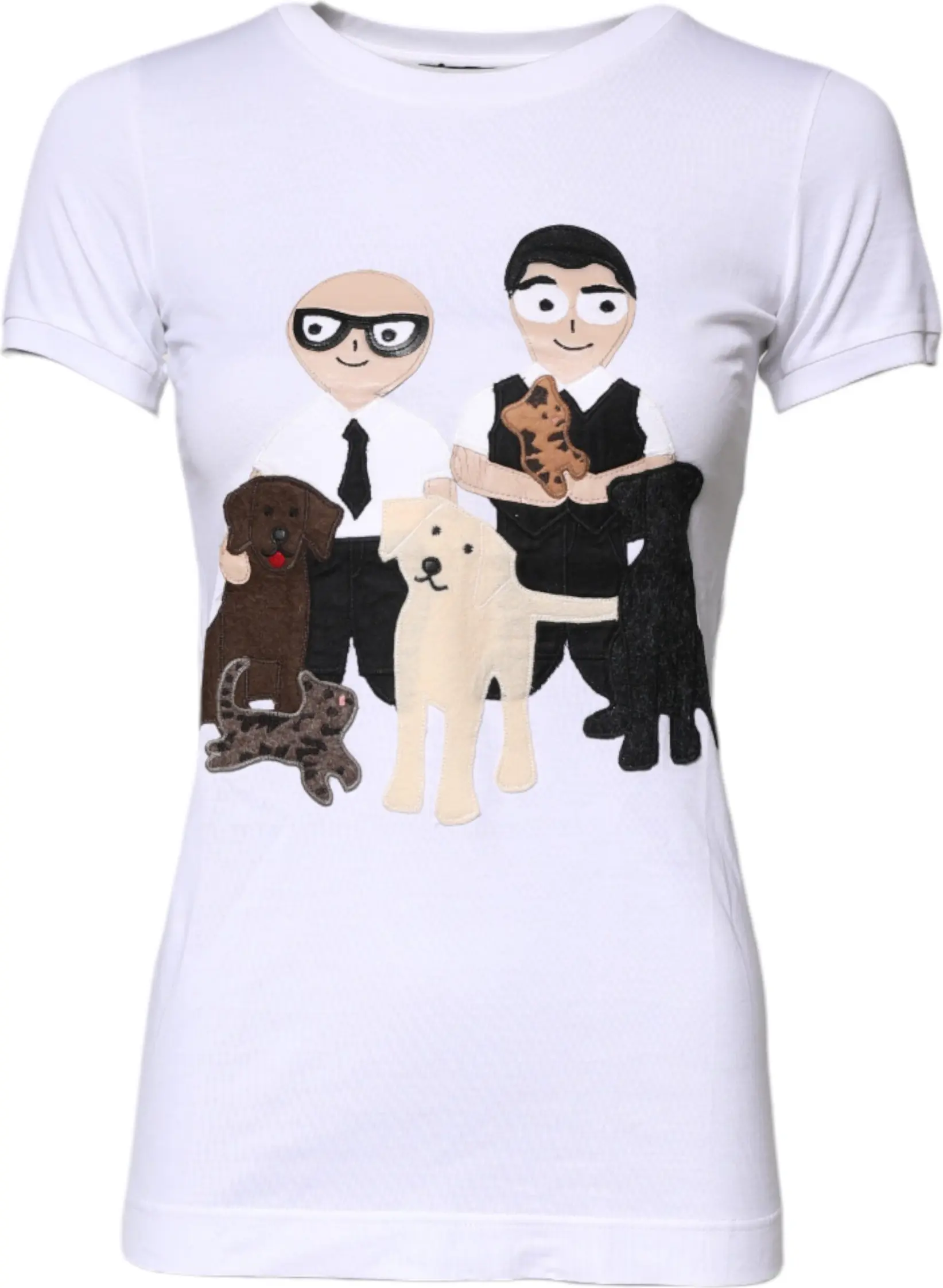 Dolce & Gabbana oq paxta futbolkasi #DGFAMILY Embroidery T-shirt