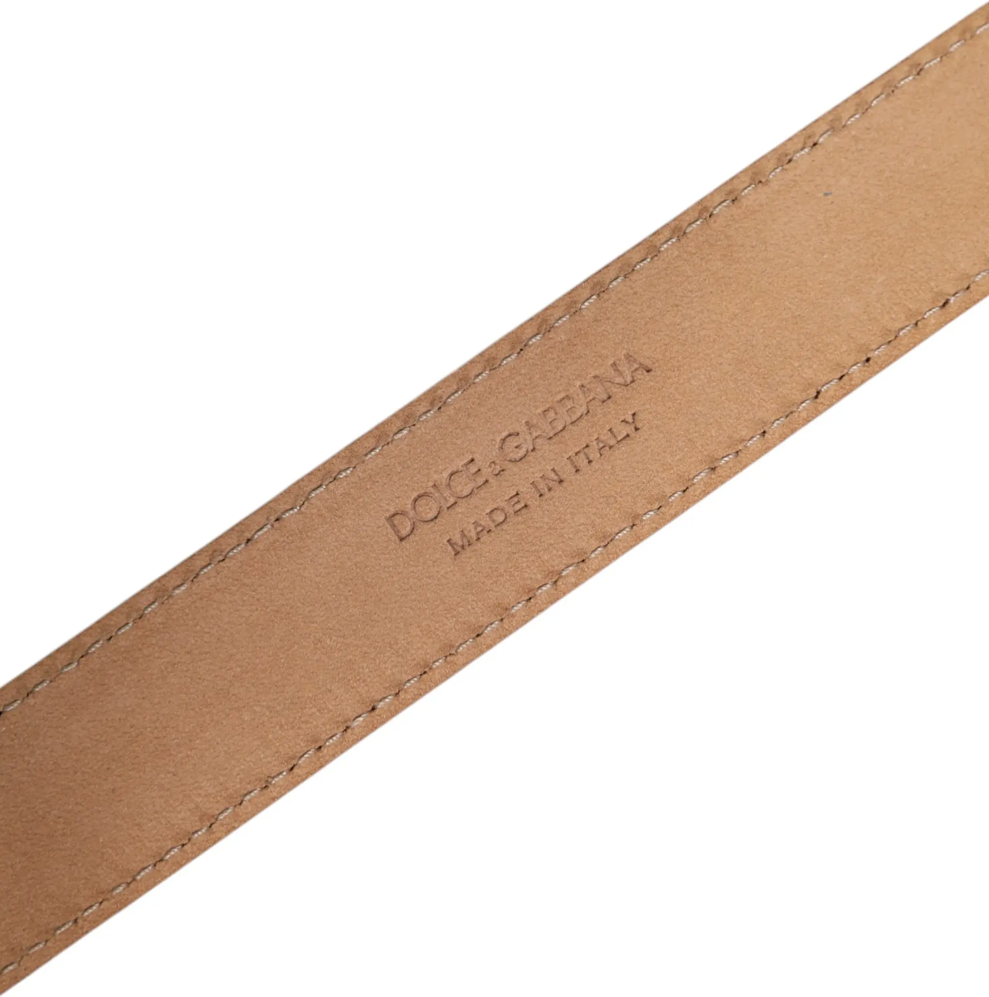 Belt Dolce & Gabbana Metallic Yellow Leather Metal Logo Buckle