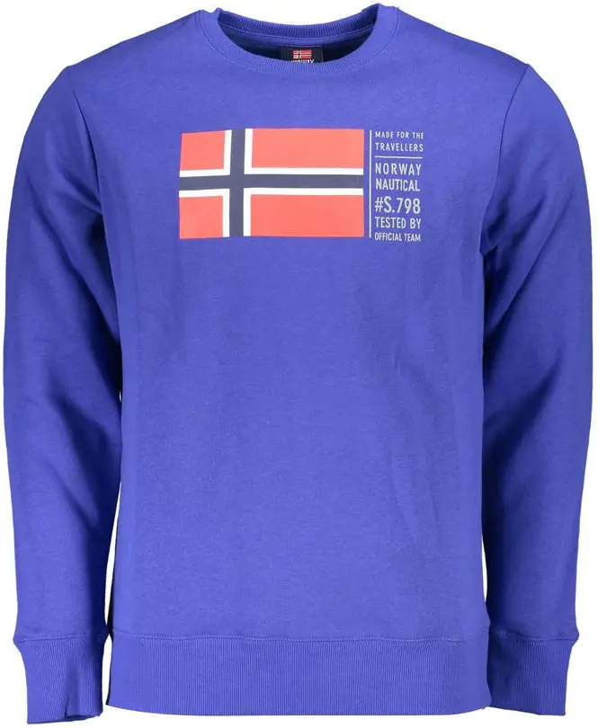 Blue Cotton Men Sweater Geographical Norway