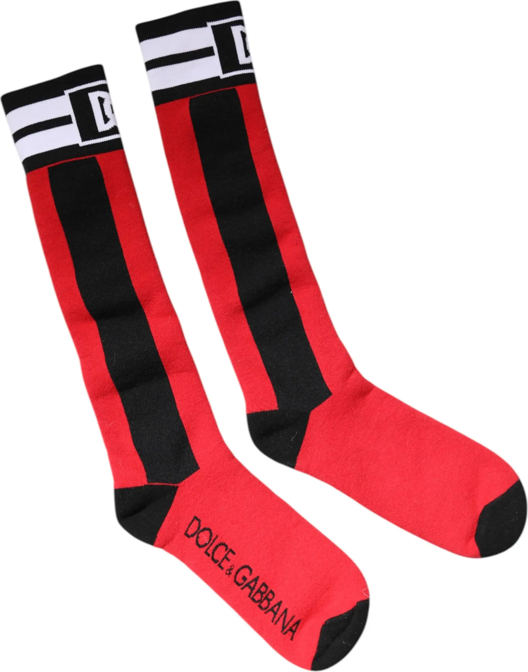 Socks Dolce & Gabbana Red Cotton Stretch Printed Socks