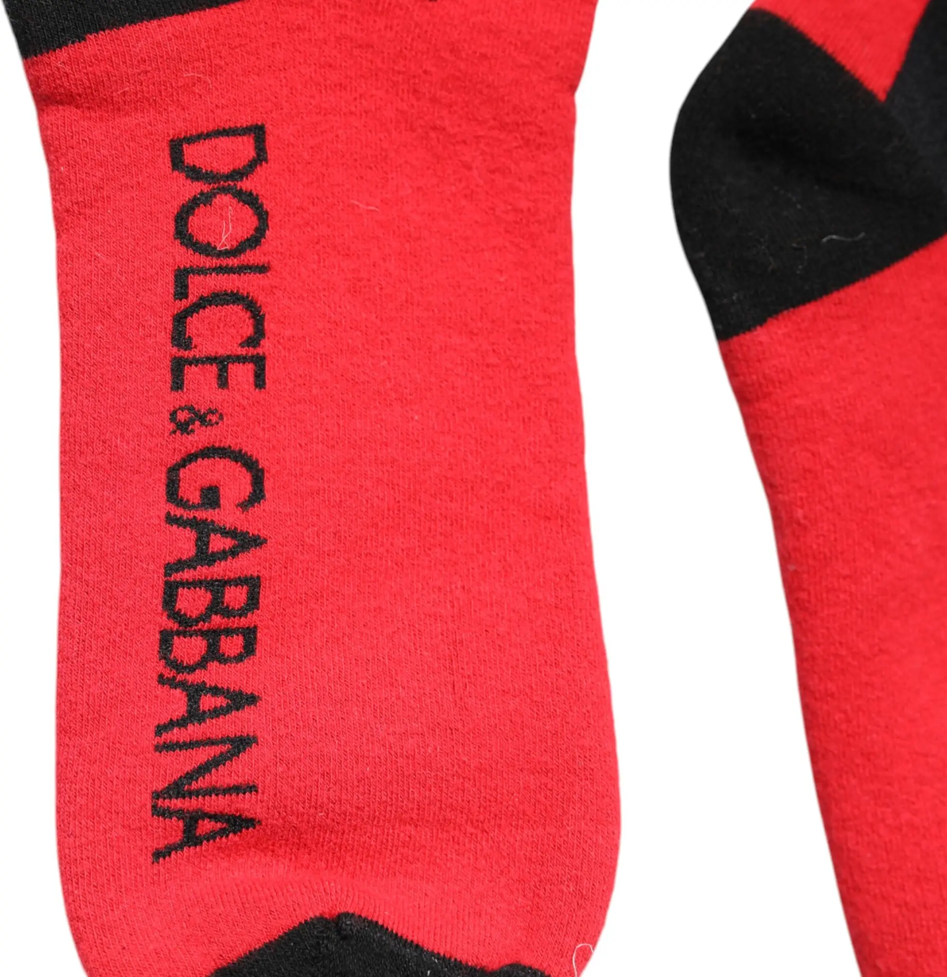 Socks Dolce & Gabbana Red Cotton Stretch Printed Socks