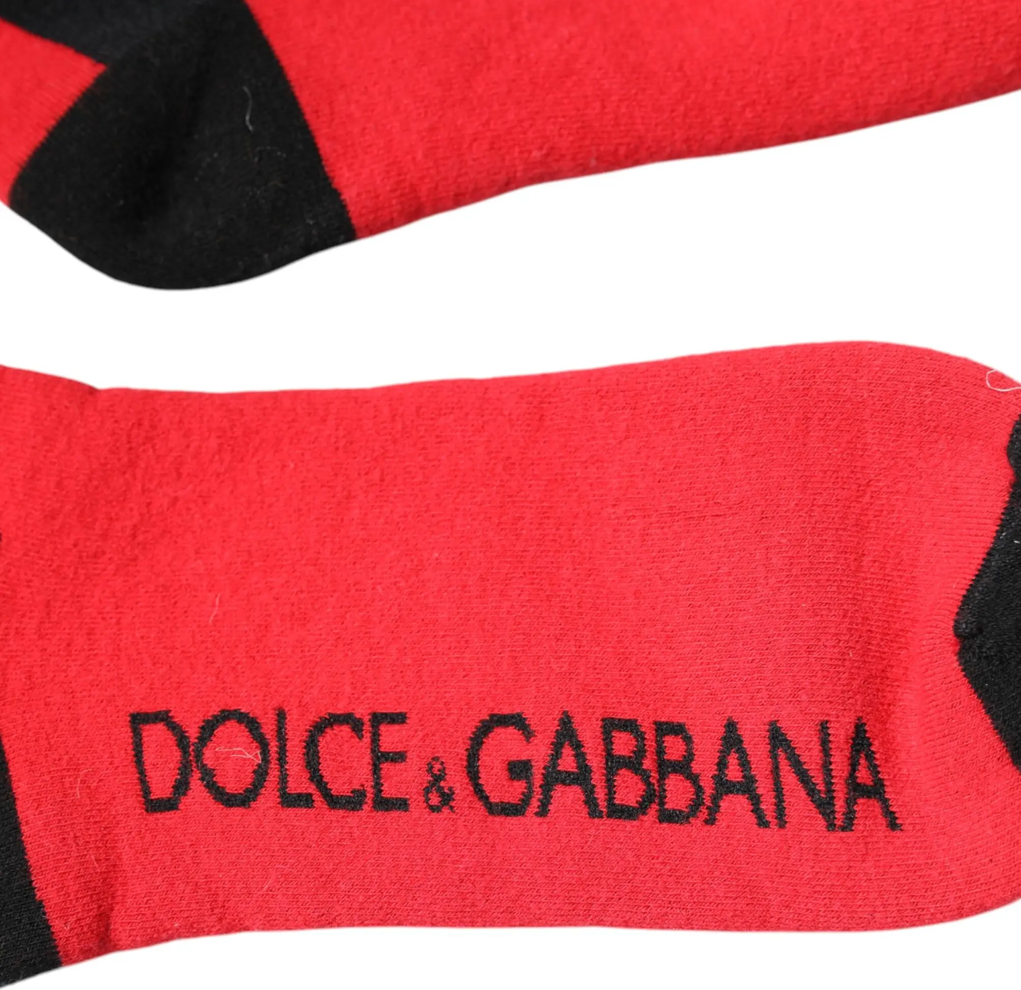 Socks Dolce & Gabbana Red Cotton Stretch Printed Socks