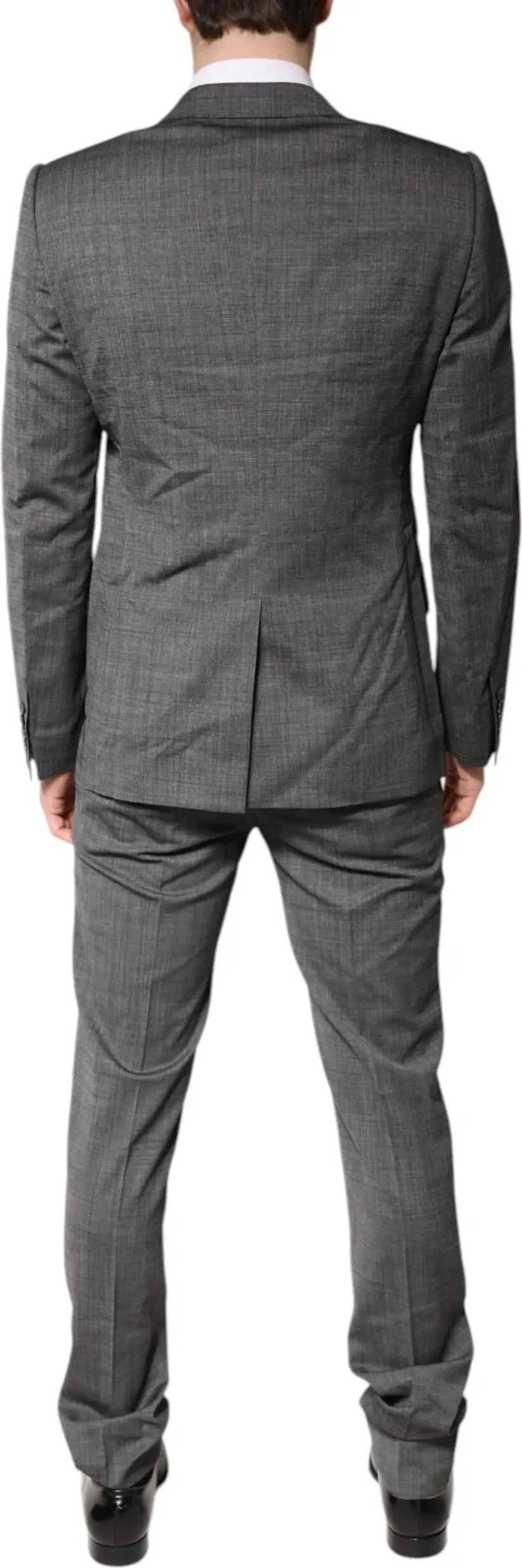 Gray Wool Single Breasted 2 Piece Suit