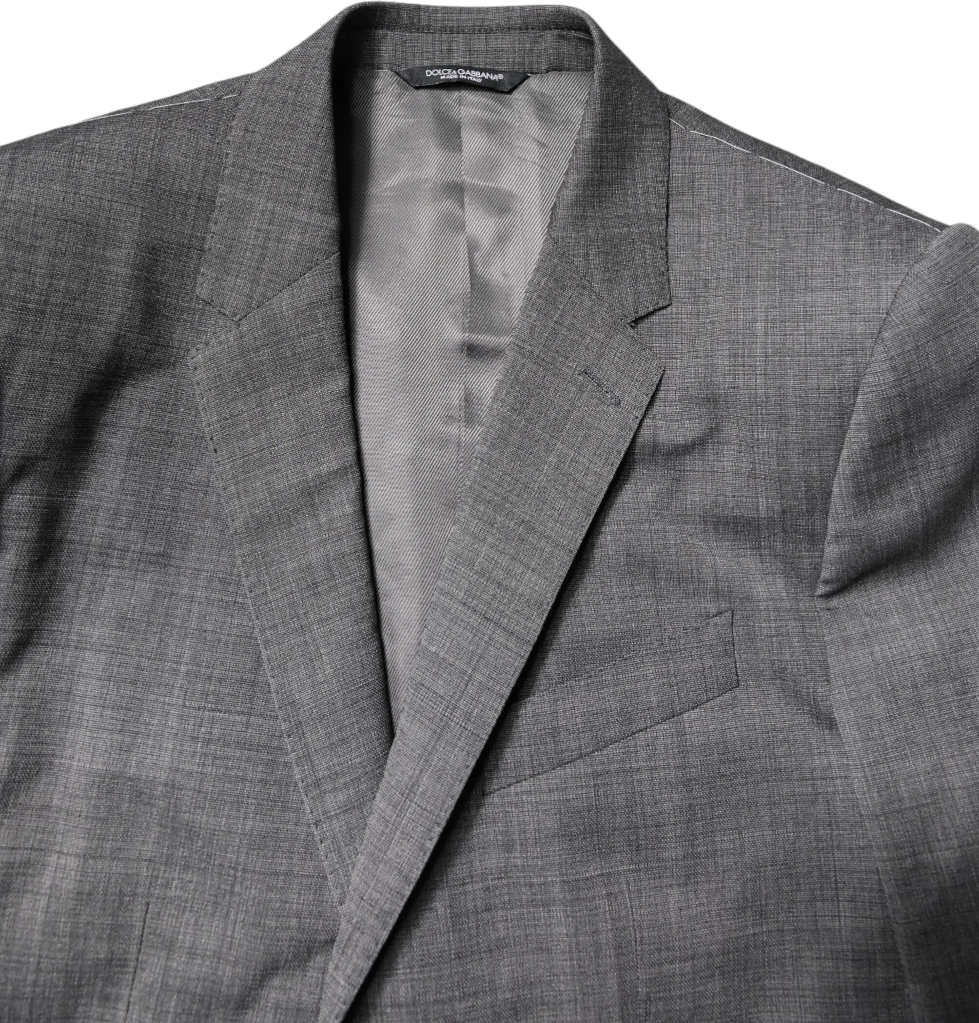 Gray Wool Single Breasted 2 Piece Suit