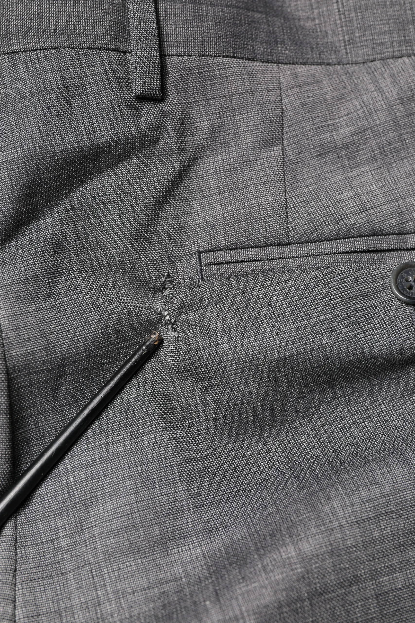 Gray Wool Single Breasted 2 Piece Suit
