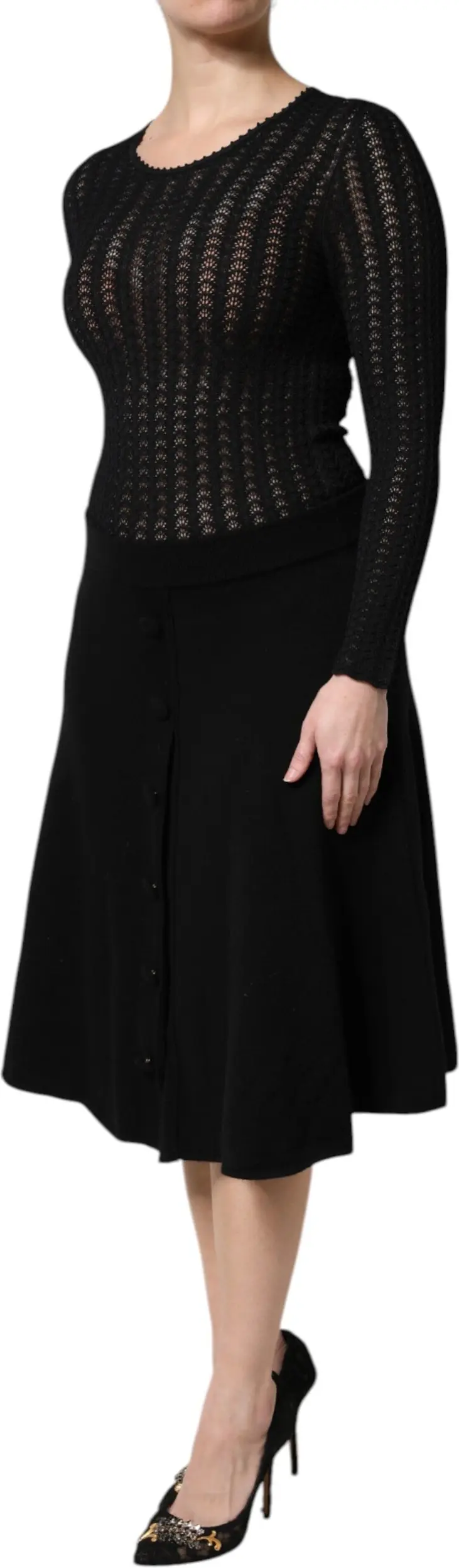 Dolce & Gabbana Uzun yengli A-line Midi Ko'ylak