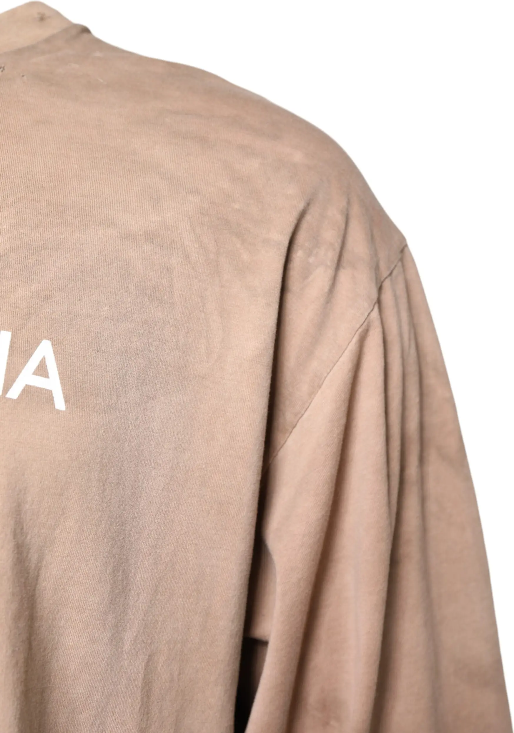 Beige Tie Dye Logo Print Cropped T-shirt Dolce & Gabbana