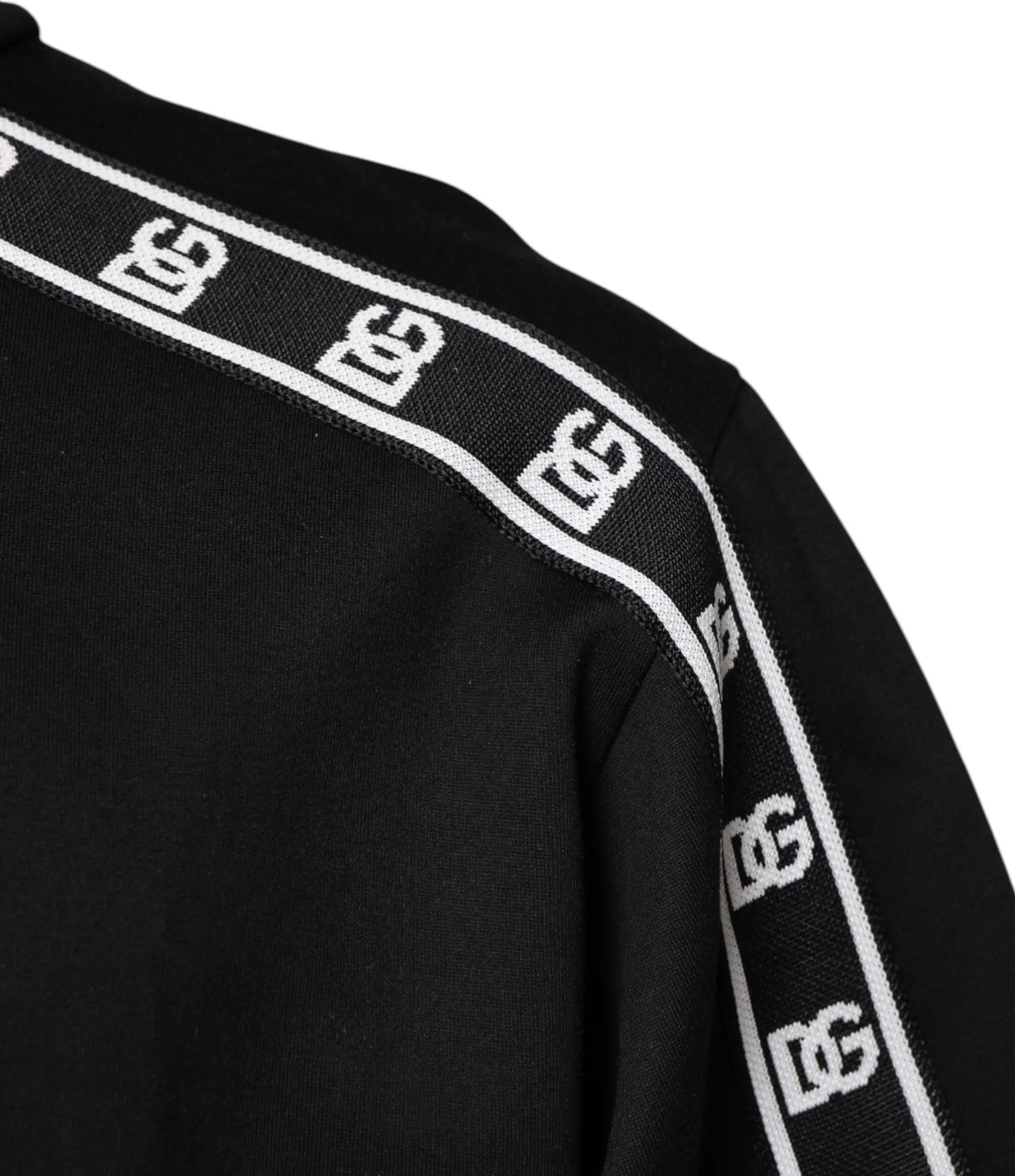 Black Cotton DG Print Turtleneck T-shirt Dolce & Gabbana