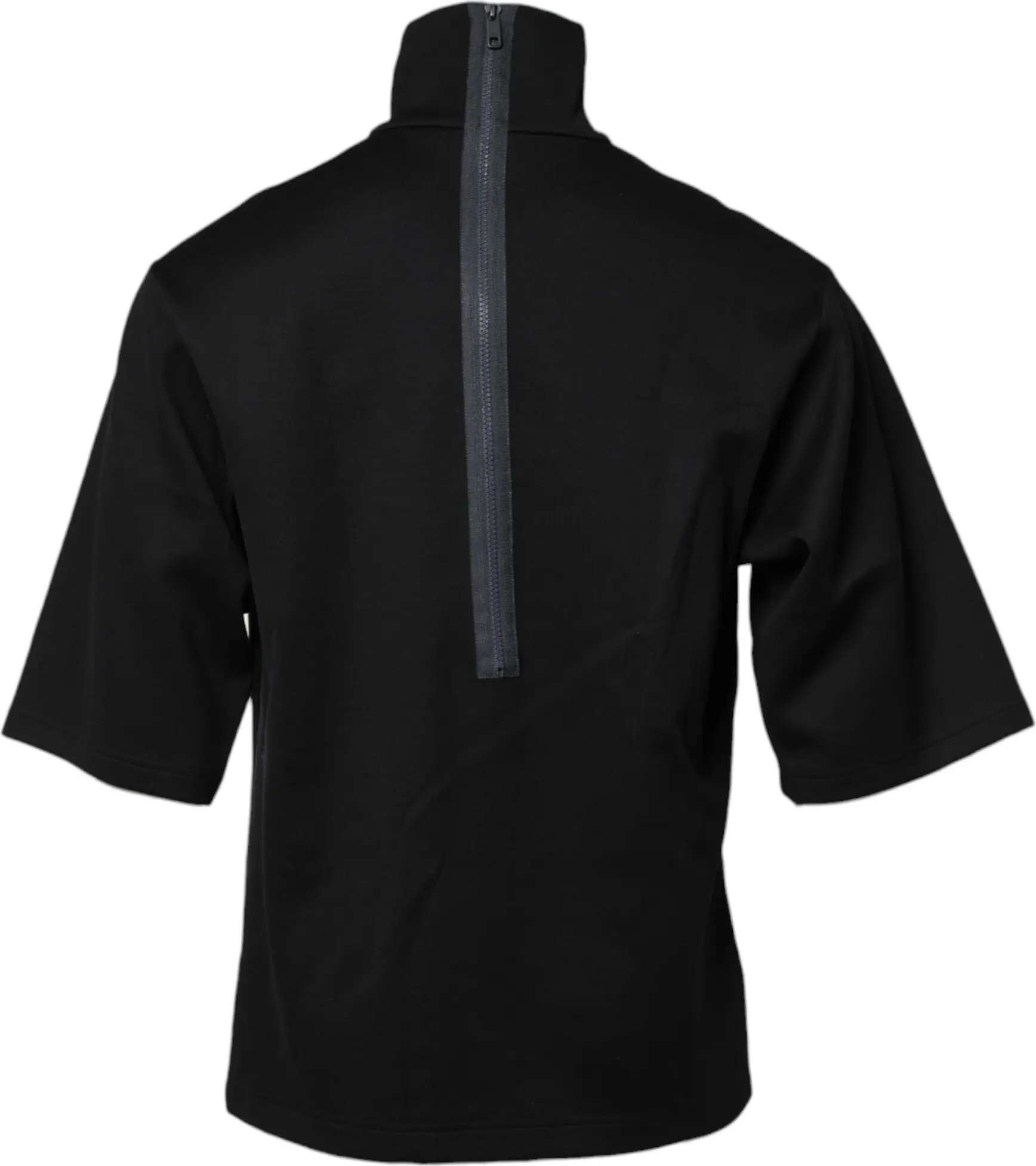 Black Cotton DG Print Turtleneck T-shirt Dolce & Gabbana