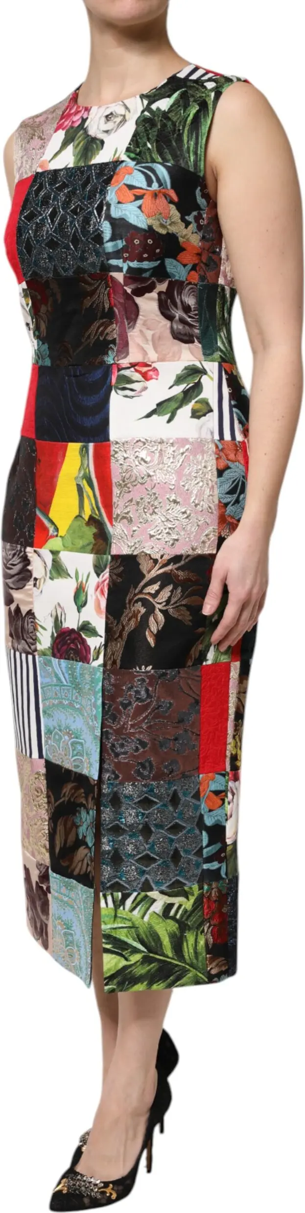 Dolce & Gabbana dan ko'p rangli yamama yengsiz tor ko'ylagi
