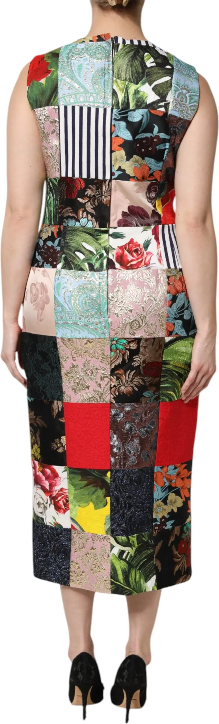 Dolce & Gabbana dan ko'p rangli yamama yengsiz tor ko'ylagi
