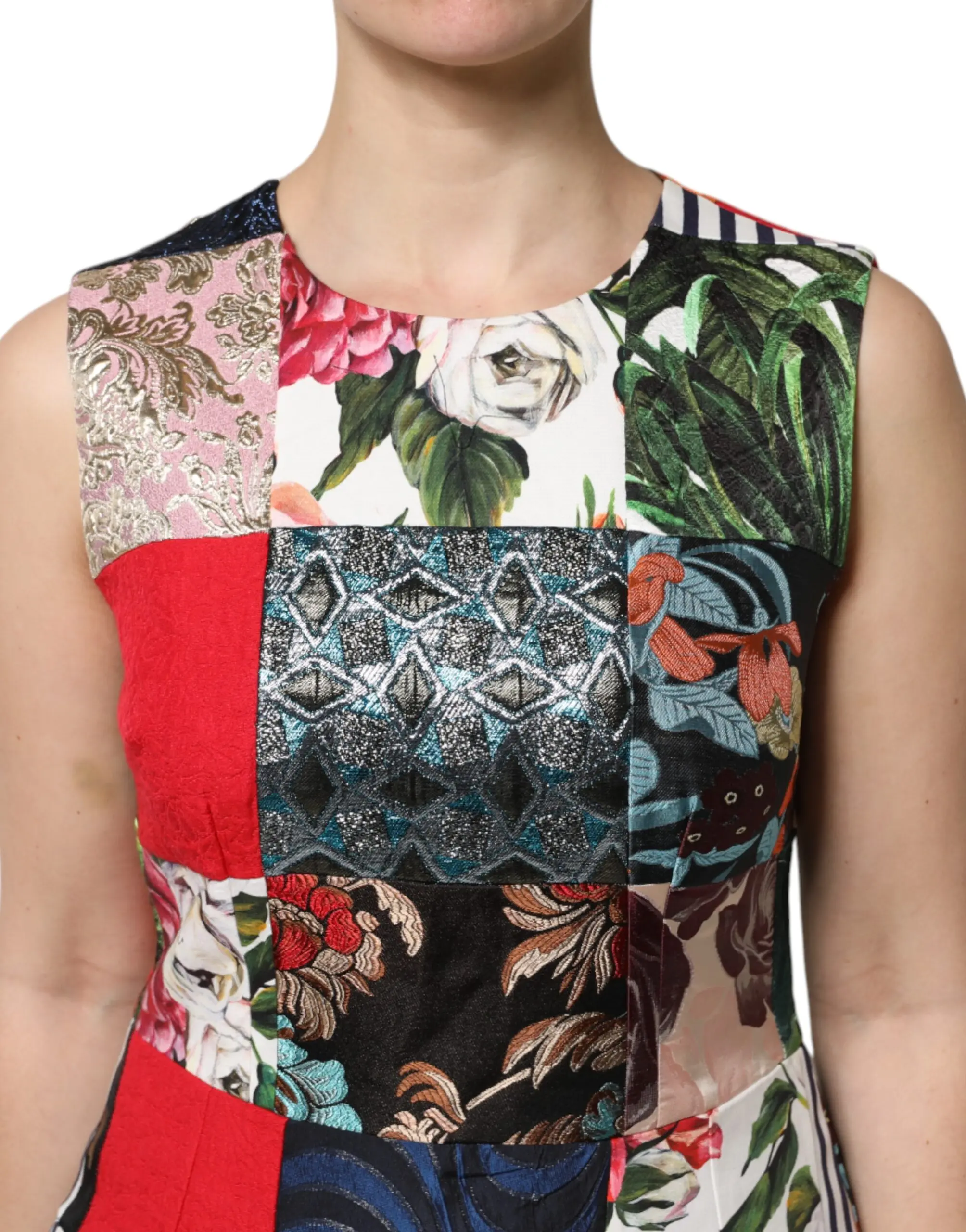 Dolce & Gabbana dan ko'p rangli yamama yengsiz tor ko'ylagi