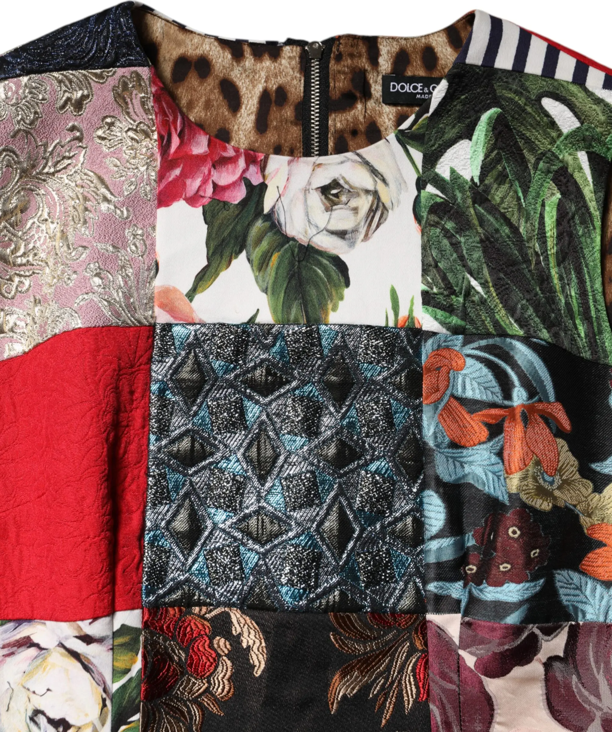 Dolce & Gabbana dan ko'p rangli yamama yengsiz tor ko'ylagi