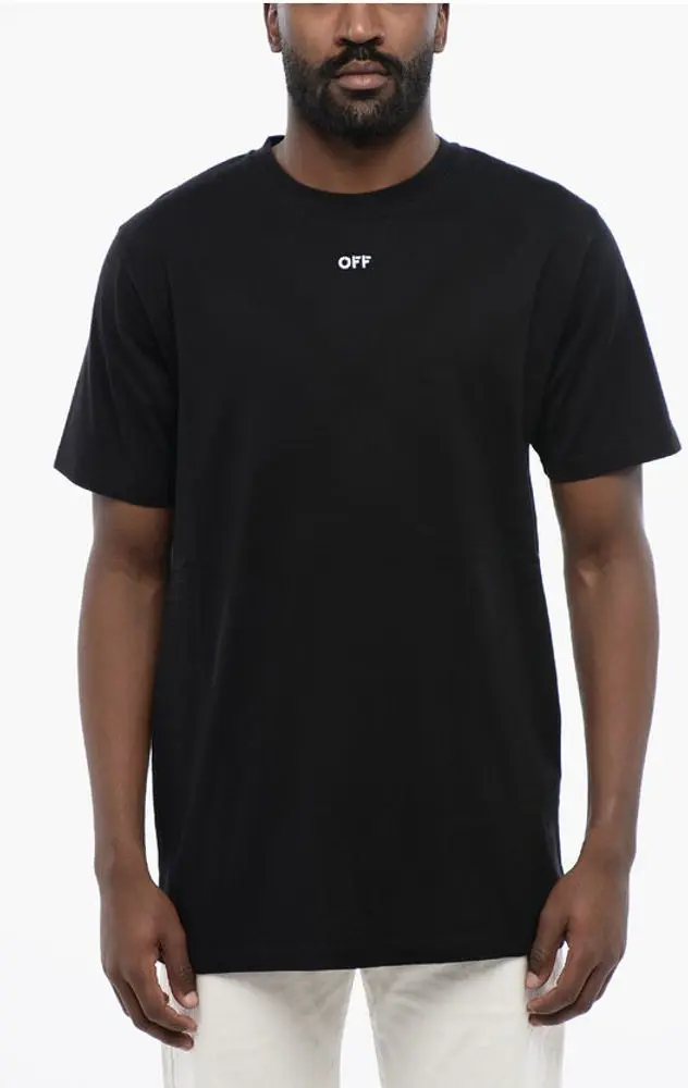 T-shirt Off-White Black Cotton ARROW Crew-neck
