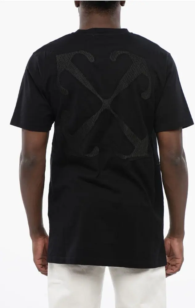T-shirt Off-White Black Cotton ARROW Crew-neck