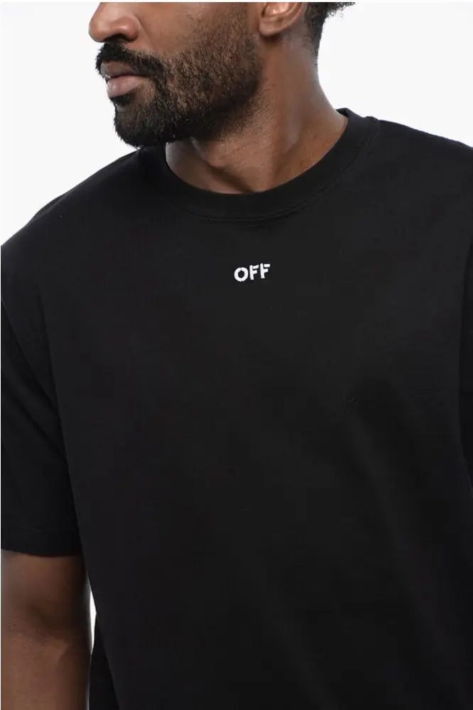 T-shirt Off-White Black Cotton ARROW Crew-neck