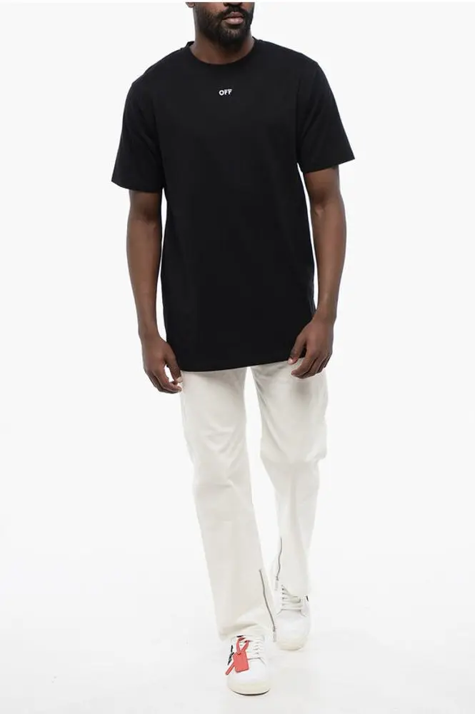 T-shirt Off-White Black Cotton ARROW Crew-neck