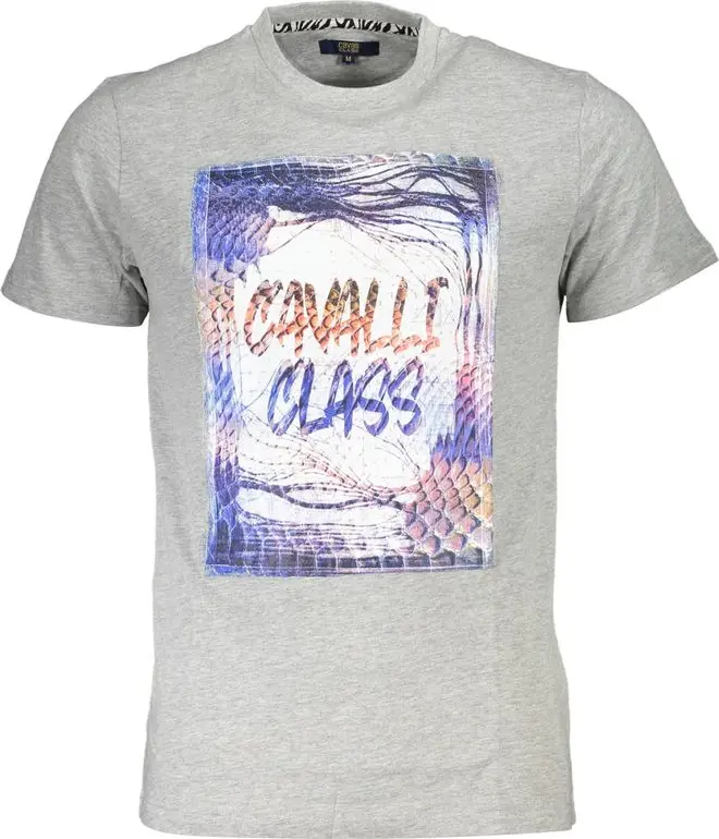 Gray Cotton T-Shirt cavalli CLASS