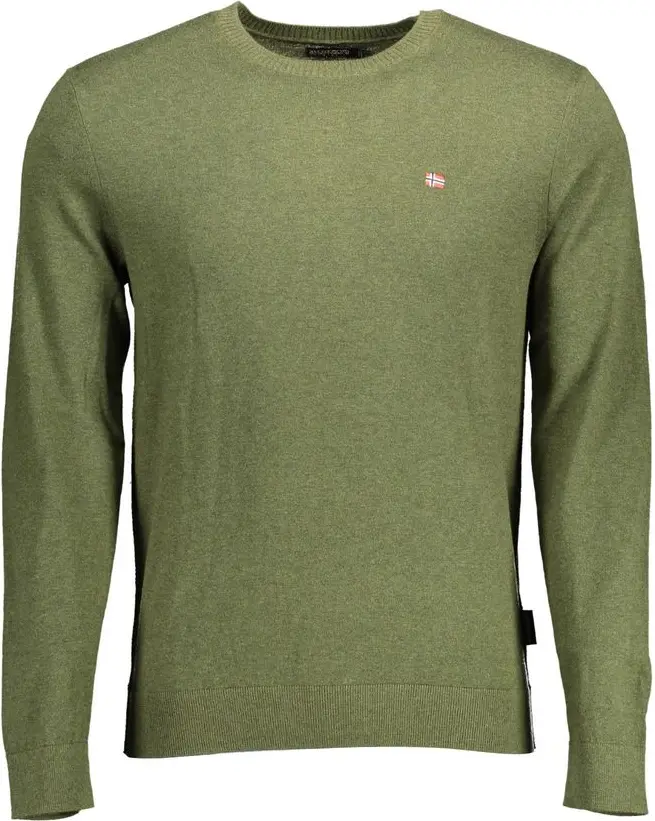 Sweater Napapijri Green Cotton Men Sweater