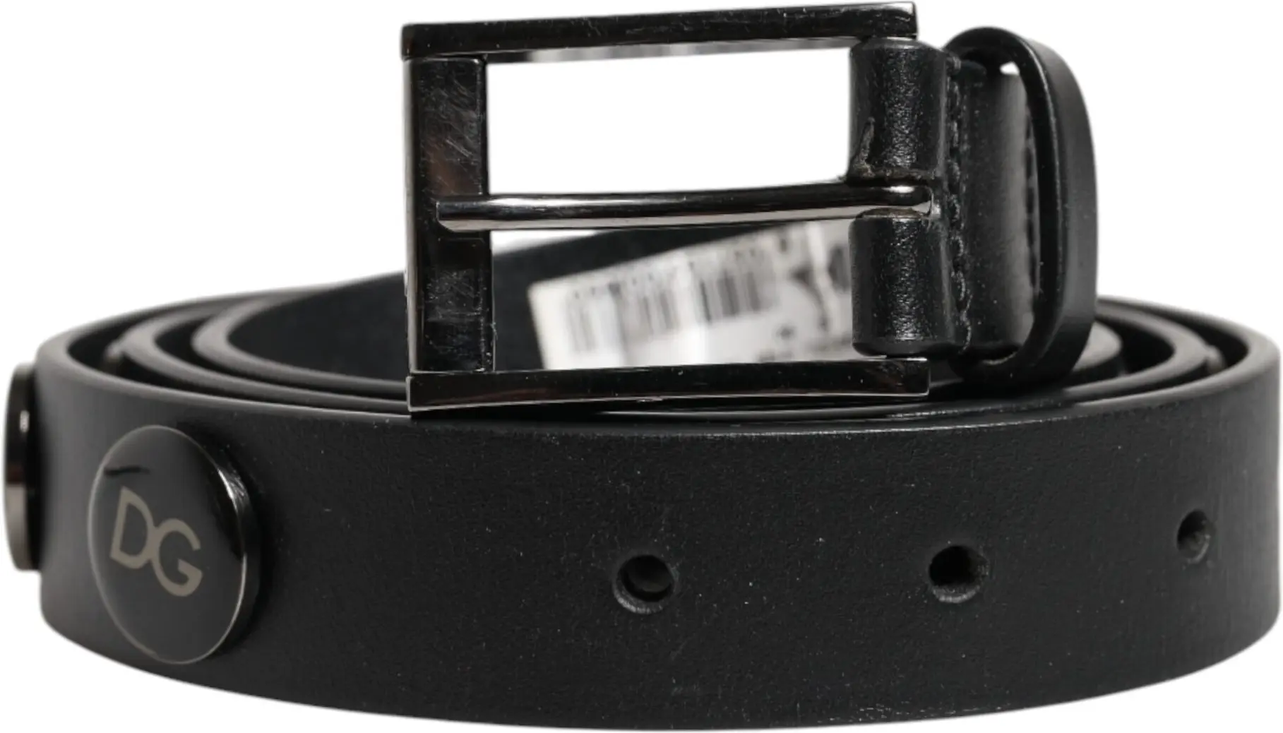 Belt Dolce & Gabbana Black Luxury Leather DG Studs Buckle Belt