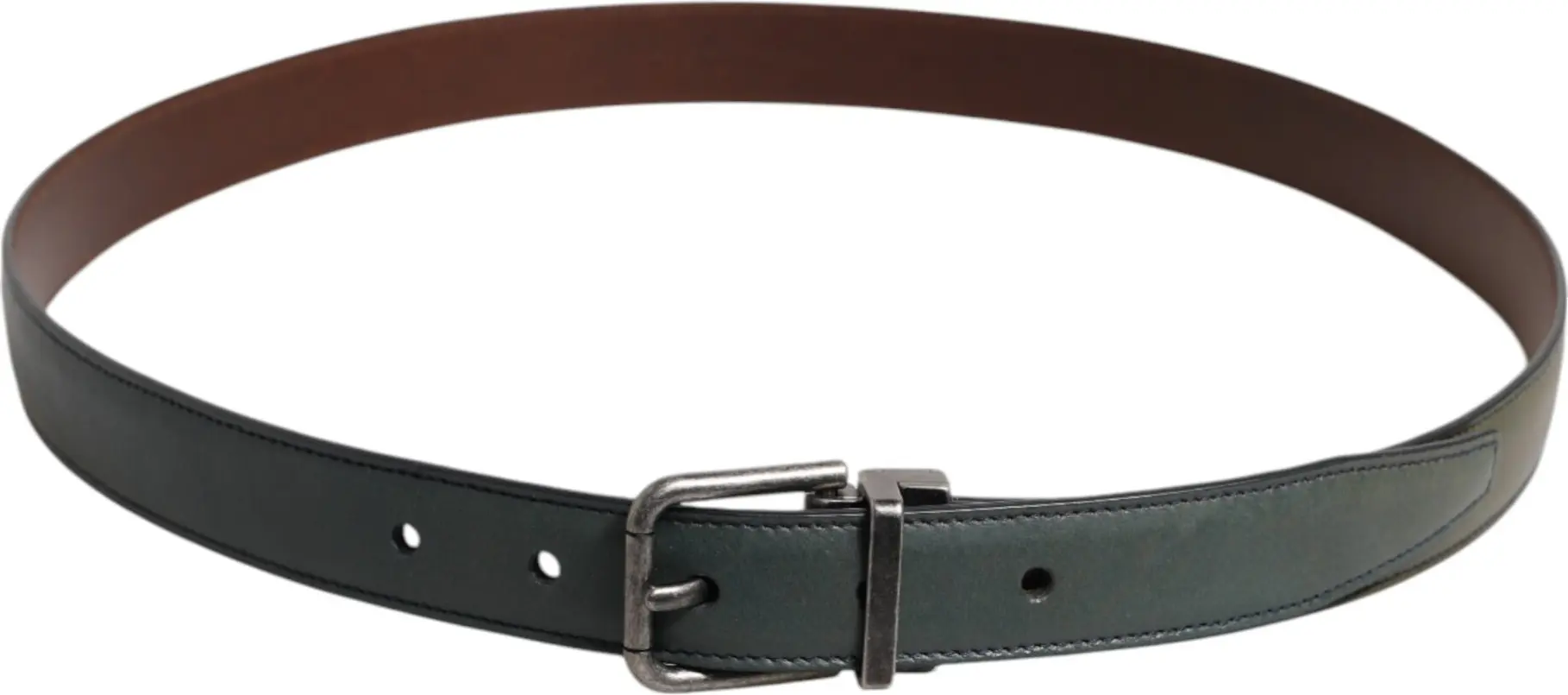 Belt Dolce & Gabbana Green Classic Leather Metal Buckle Belt