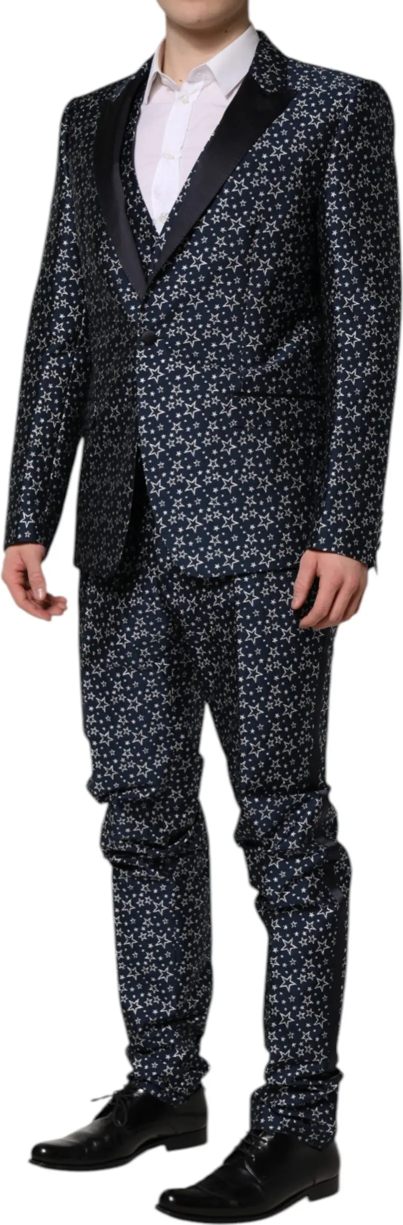 Kostyum Dolce & Gabbana Moviy MARTINI Star Jacquard 3 Parçalı