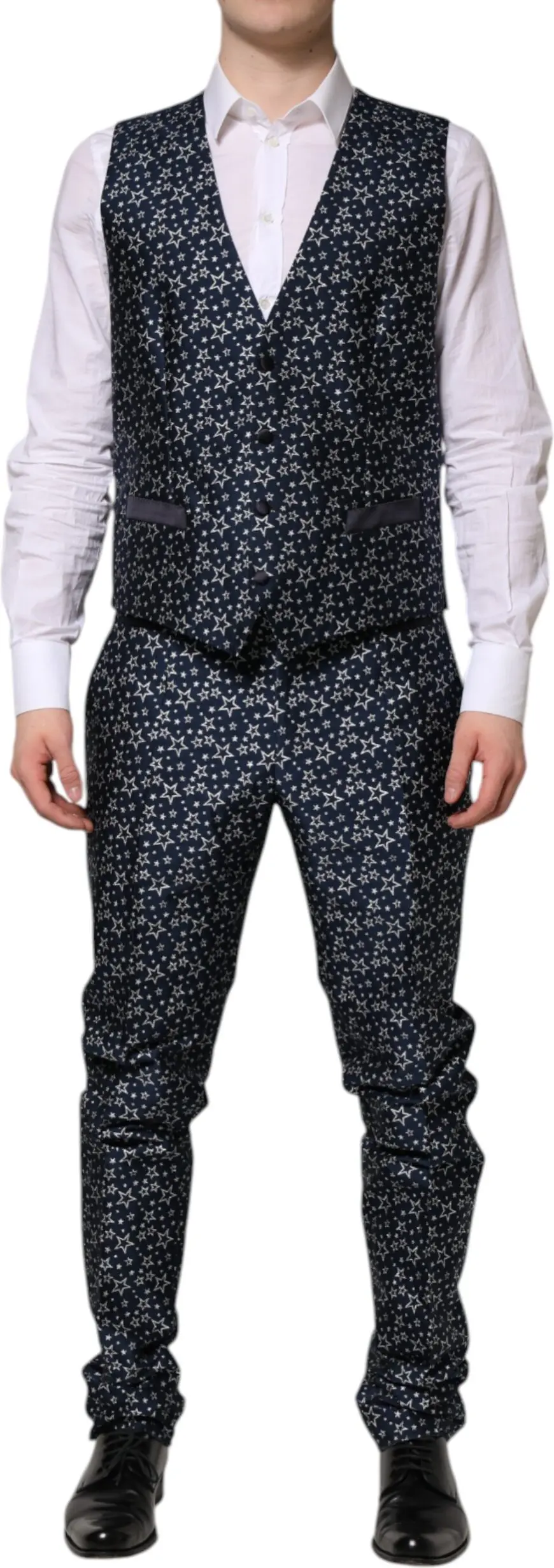 Kostyum Dolce & Gabbana Moviy MARTINI Star Jacquard 3 Parçalı