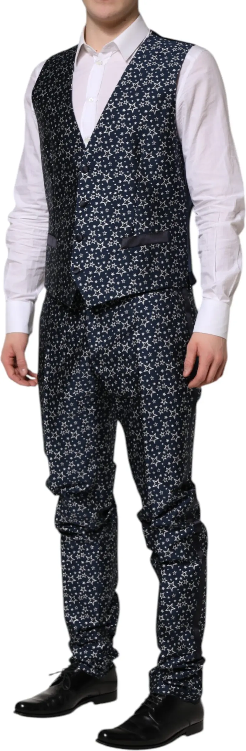 Kostyum Dolce & Gabbana Moviy MARTINI Star Jacquard 3 Parçalı
