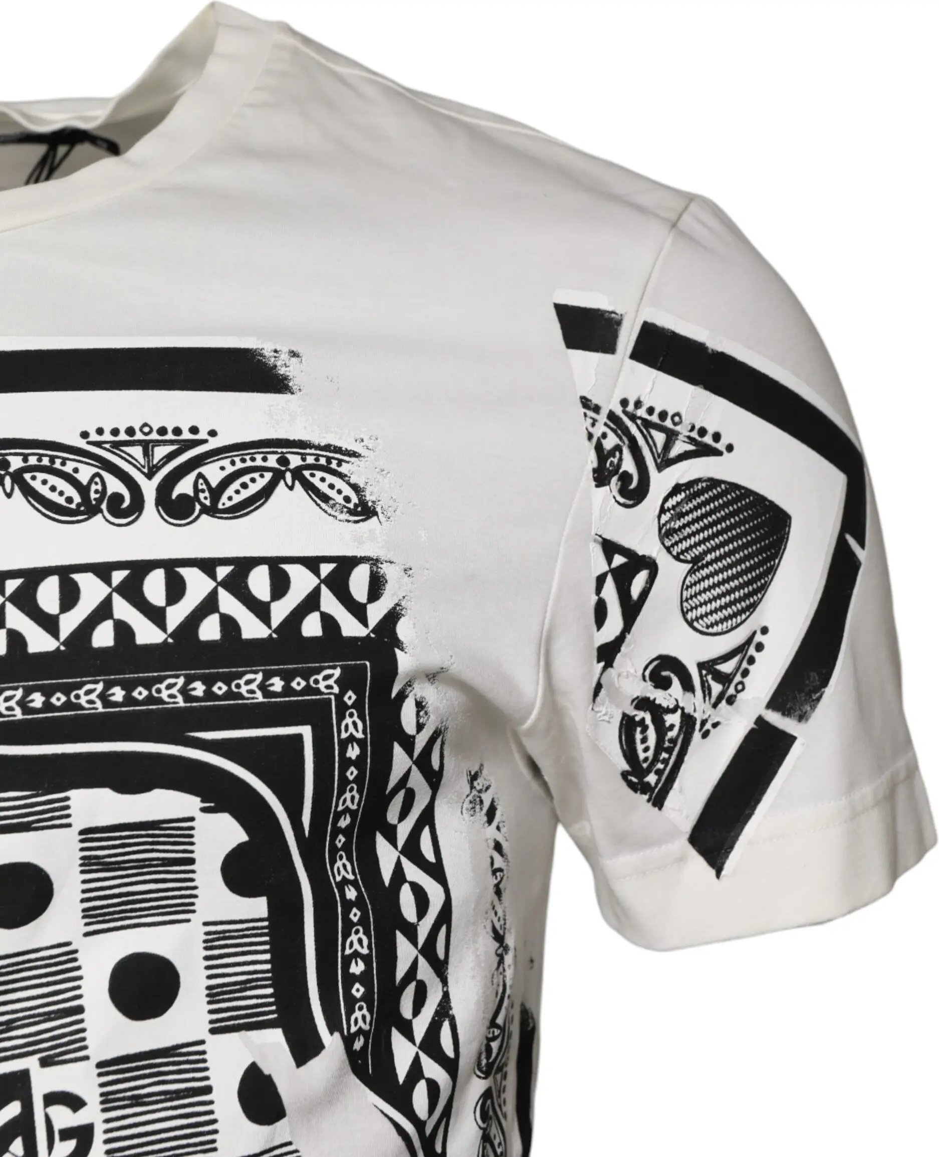 T-shirt Dolce & Gabbana White Cotton Logo Bandana Print