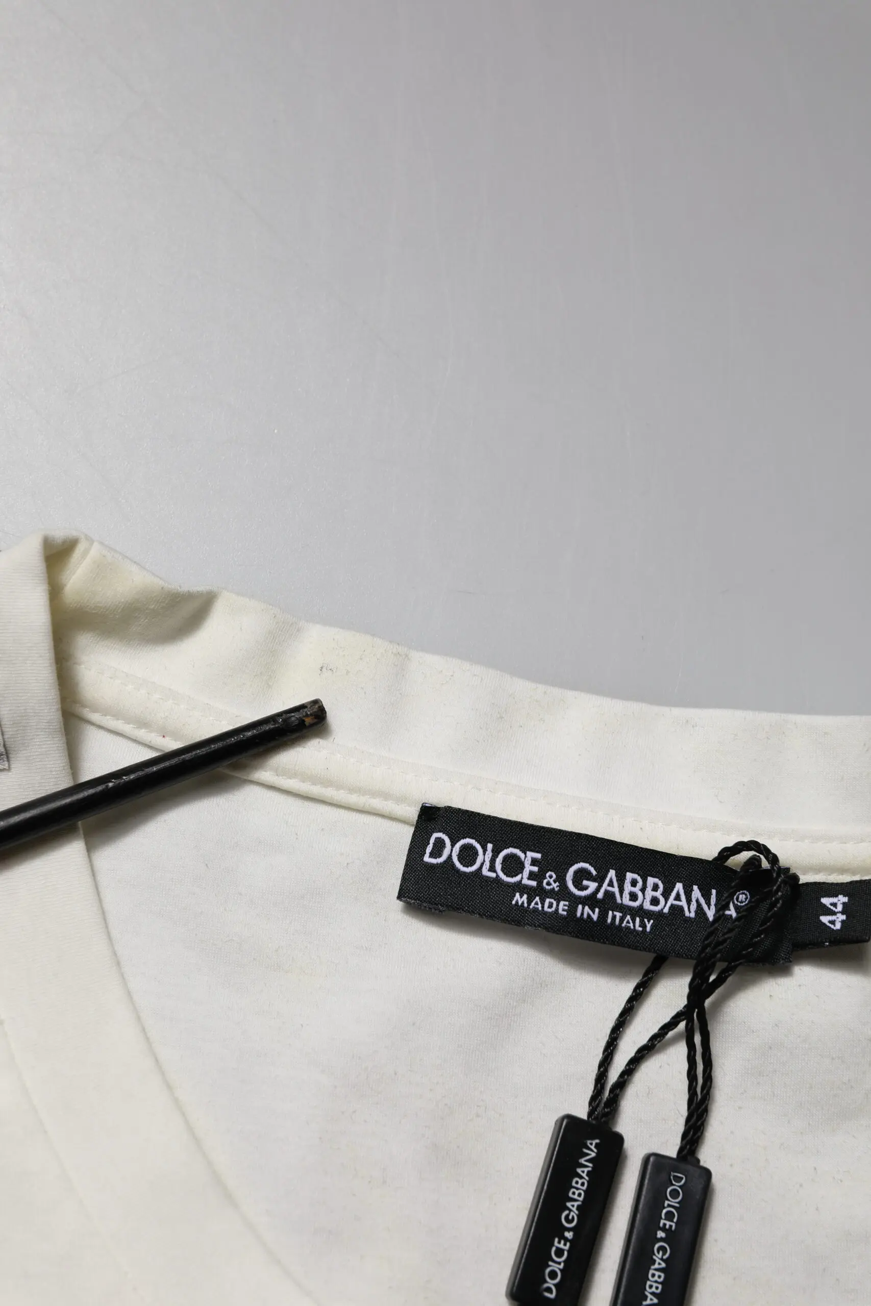T-shirt Dolce & Gabbana White Cotton Logo Bandana Print