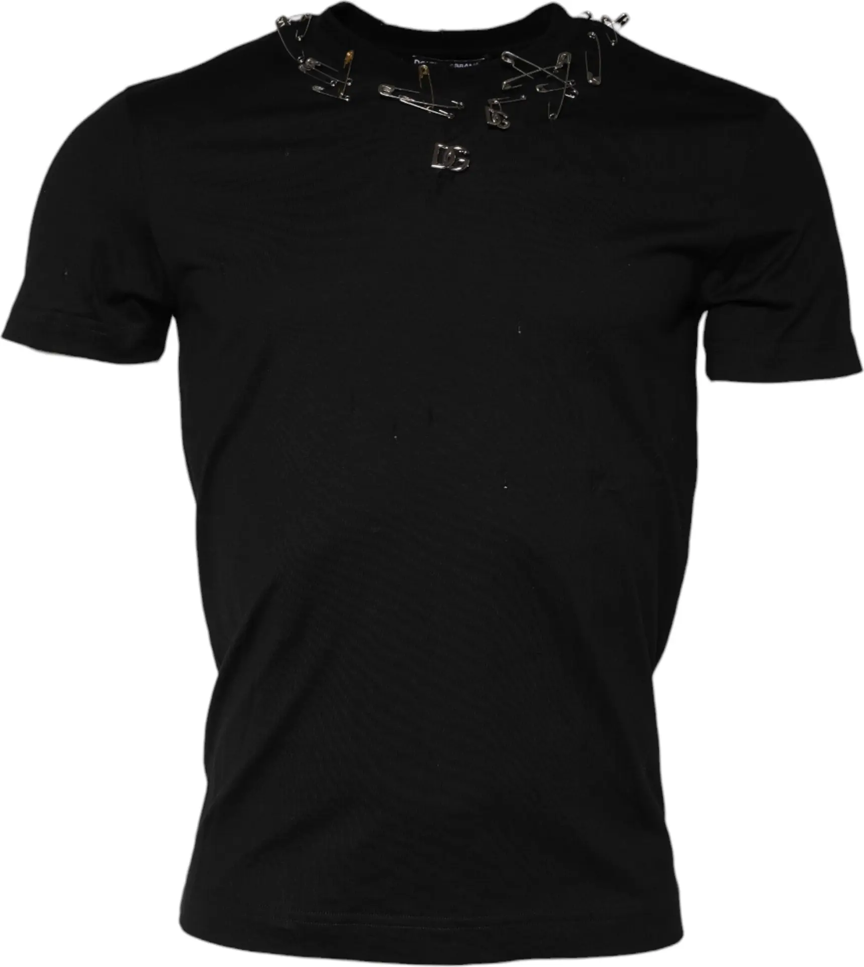 Black Logo Embellish Short Sleeves T-shirt Dolce & Gabbana