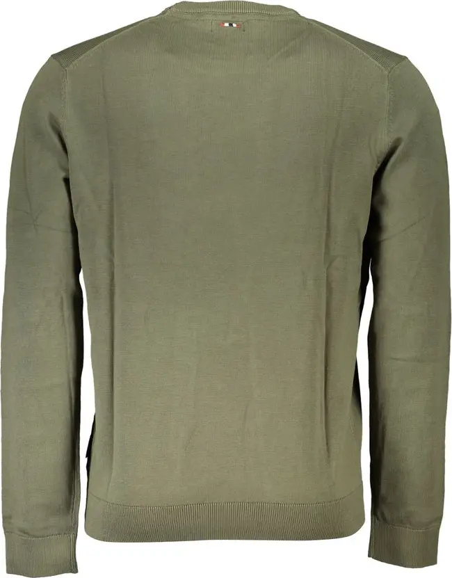 Sweater Napapijri Green Cotton Men Sweater