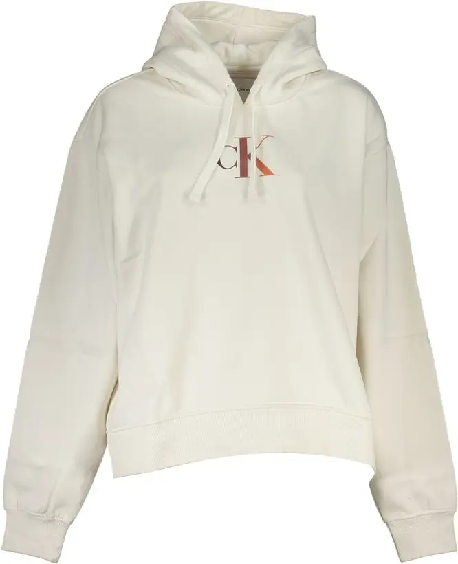 Стильная белая толстовка с капюшоном Calvin Klein из флиса