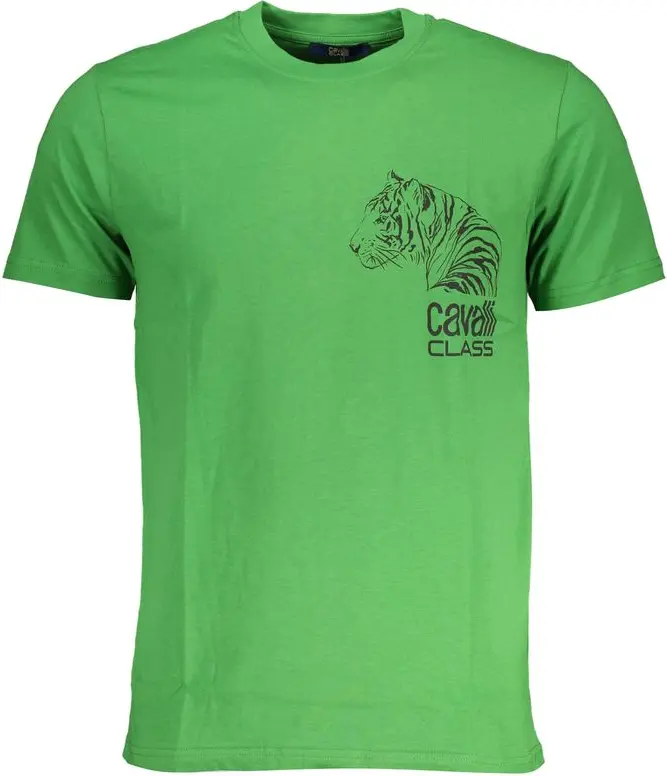 Green Cotton T-Shirt by cavalli CLASS