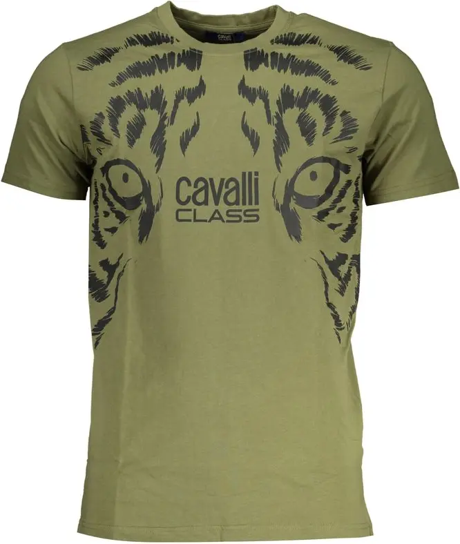 Green Cotton T-Shirt Cavalli Class