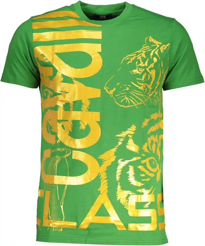 Green Cotton T-Shirt Cavalli Class