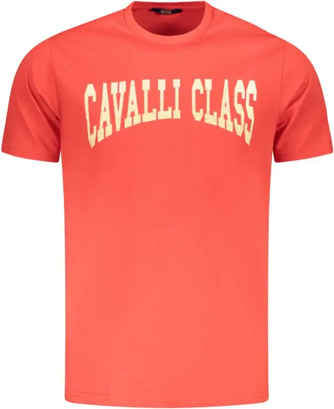 Красная хлопковая футболка Cavalli CLASS
