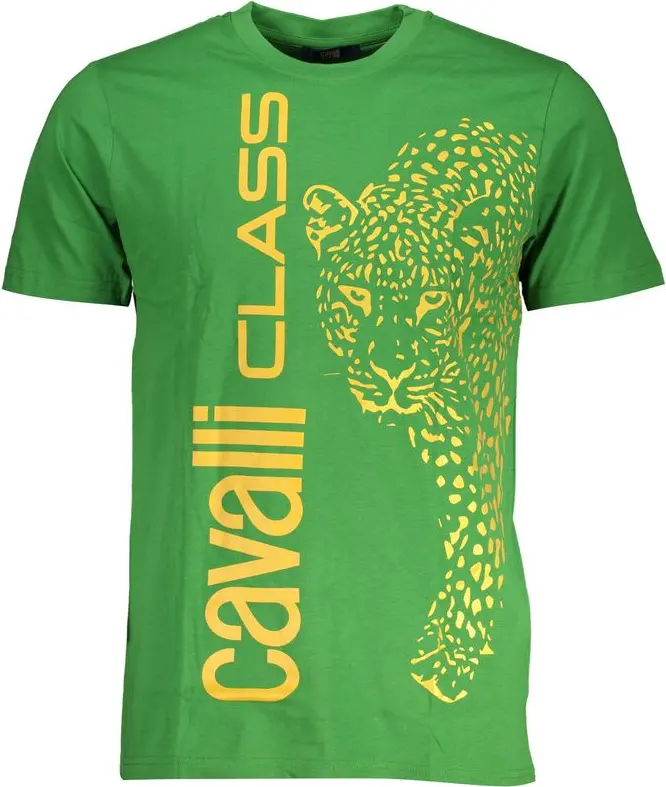 Green Cotton T-Shirt cavalli CLASS