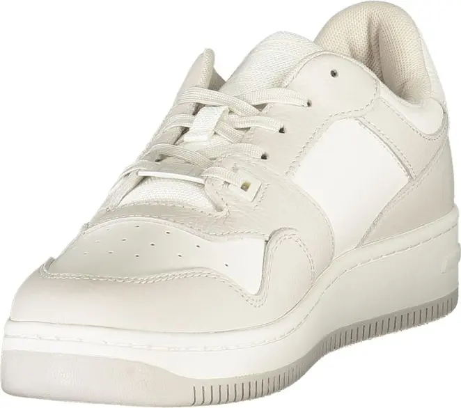White Leather Men Sneaker Tommy Hilfiger