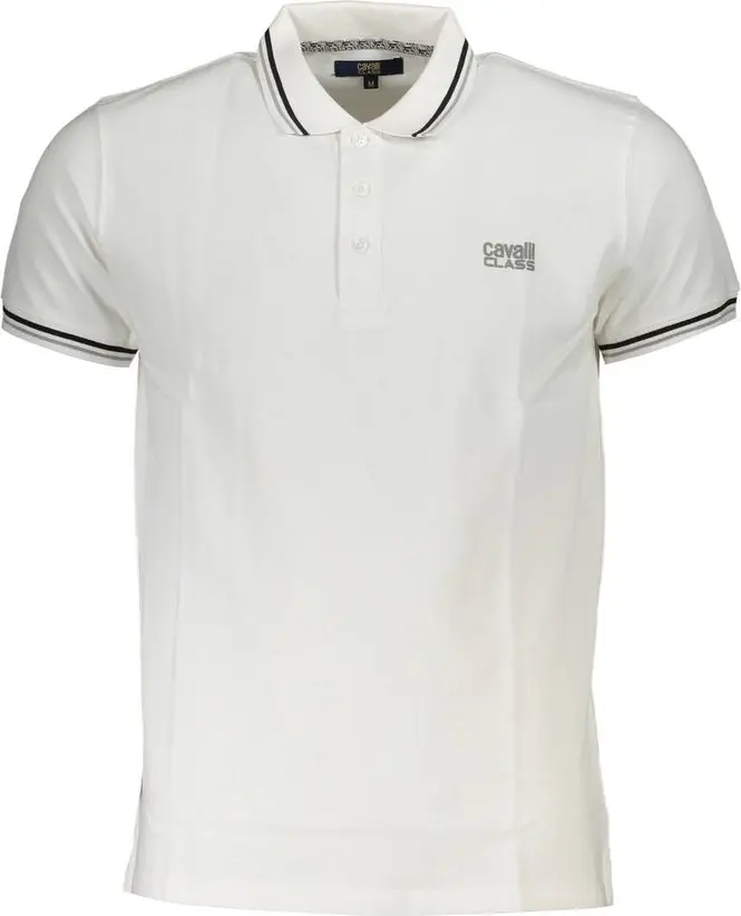 White Cotton Polo Shirt Cavalli Class