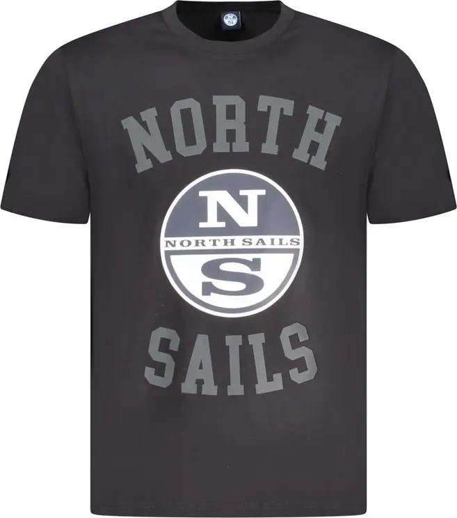 North Sails Black Cotton Men T-Shirt